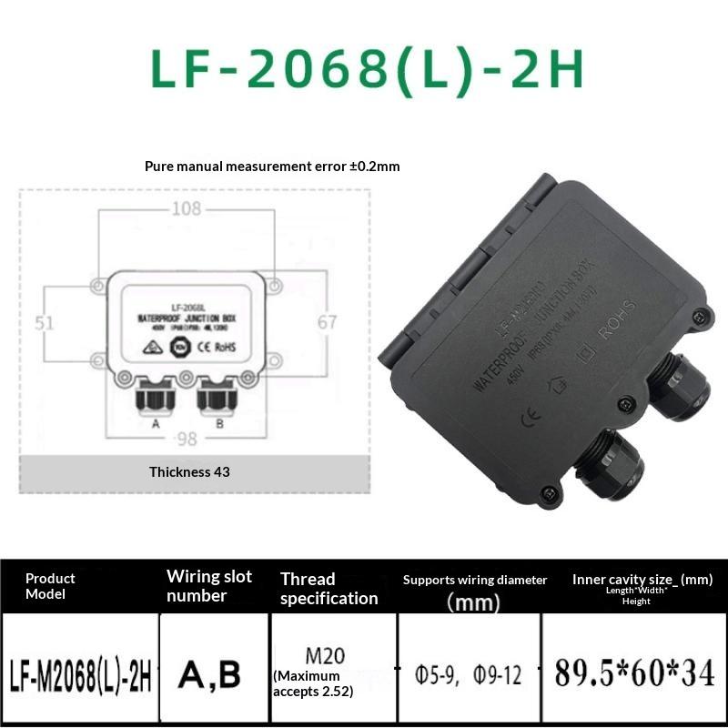 IP66 Waterproof Junction Box with 3mm-6.5mm Cable Connector Sealed Flame Retardant for Garden Security Camera Wiring