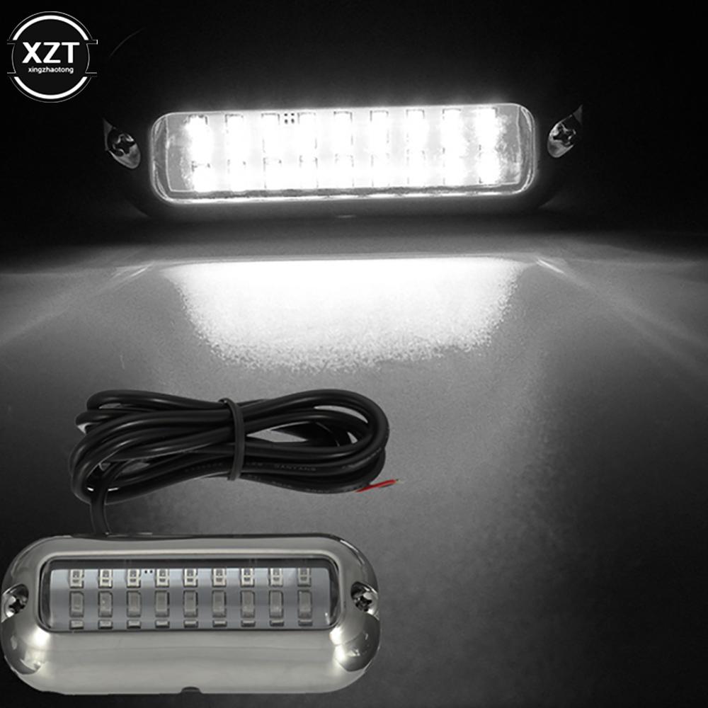 27LED 12V Лодочный транцевый светильник Подводный понтон Морской корабль Аксессуары для лодок Светильник из нержавеющей стали Водонепроницаемый морской светильник IP68