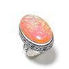 Orange Triplet Opal Handmade 925 Sterling Silver Jewelry Ring Size 8 M6t55