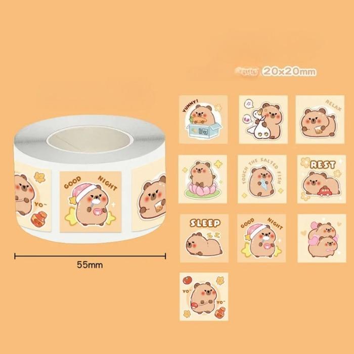 300 шт./рулон Кавайная Мультяшная Наклейка Черный Кот Наклейки для Запечатывания Пузырчатых Конвертов Декоративные Наклейки Веселые Милые Канцелярские Товары Наклейки для DIY для Детей