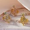 Popular Copper Gold-Plated Zircon Serpentine Ring For Women'S Light Luxury Goods