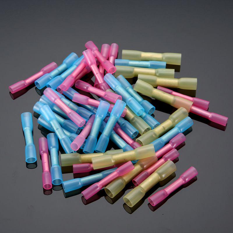 50 шт. смешанные термоусадочные клеммы для электрических проводов, обжимные клеммы