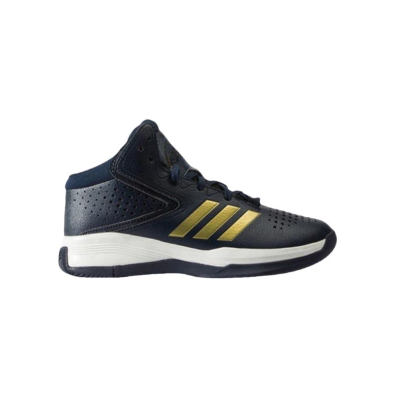 Adidas Cross Em 4 Fashion Нескользящие Прочные Баскетбольные Кроссовки Средней Высоты Мужские Кроссовки Синие B27704