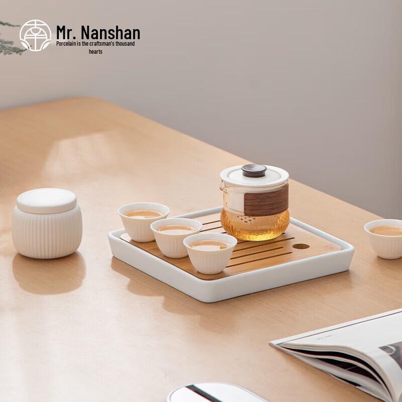 Mr. Nanshan Zen Style Ceramic Tea Set with Square Tray
