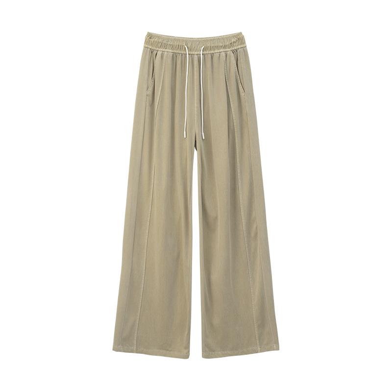 Super Soft Tennis Thin Pants for Women In Summer Washing Tall Elastic Waist Jeans for For Women Relaxed Fit Versatile Straight Pants