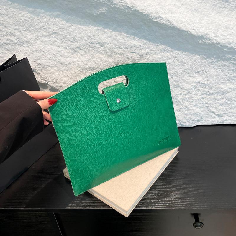 Office Worker Handbag Book Bag Portable Large Capacity Simple Korean Version Commuter Bag Women 2025 Solid Color Women's Bag Tide