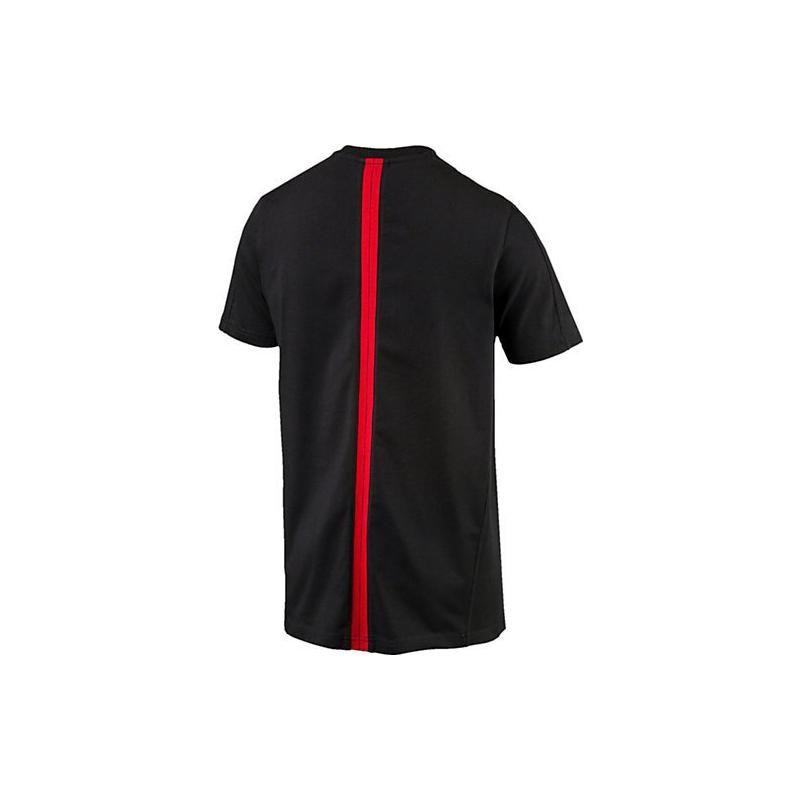 Puma Ferrari Series Logo Print American Vintage Casual Sports Breathable Moisture-Wicking Crew Neck Short Sleeve T-Shirt Men Tops Black 572805-01