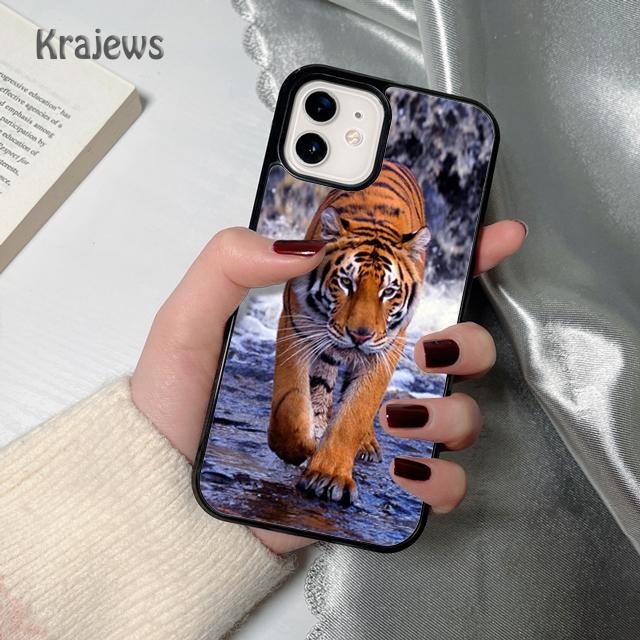 Krajews Animal tiger soft Phone Case Cover For iPhone 17 Air 16 15 14 plus 12 13 pro max coque Shell Fundas