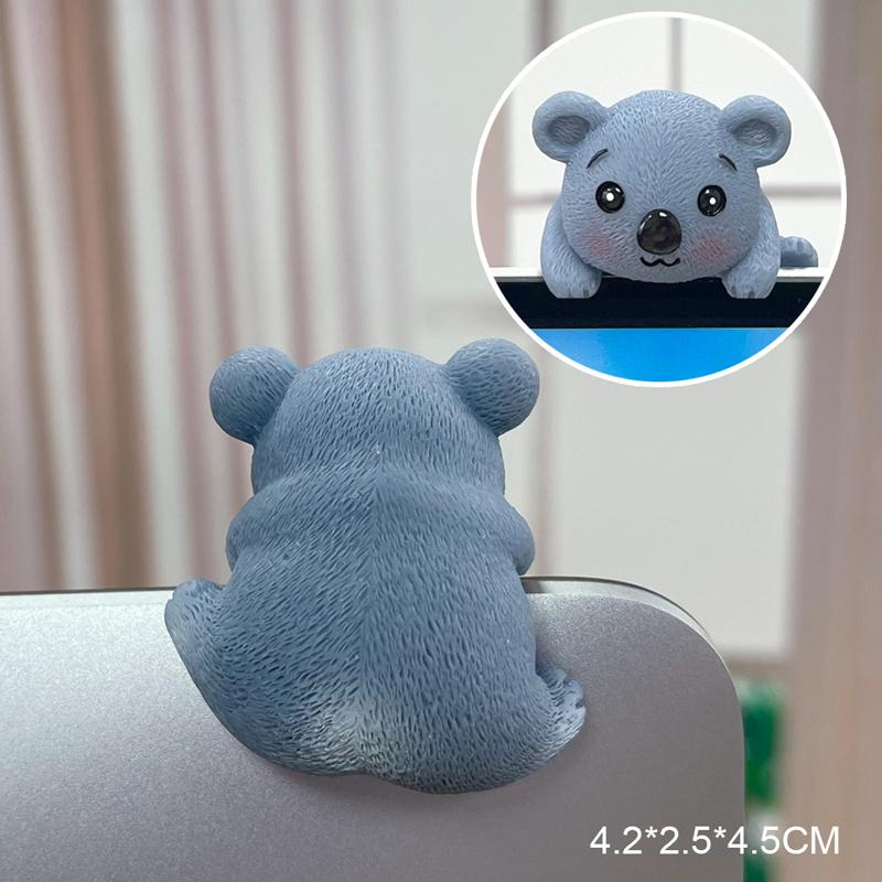 Креативный полимерный автомобильный центральный консольный экран навигатора, лежачая панда, украшение в виде животного, компьютерный дисплей, модель коалы, игрушка-свинья-медведь