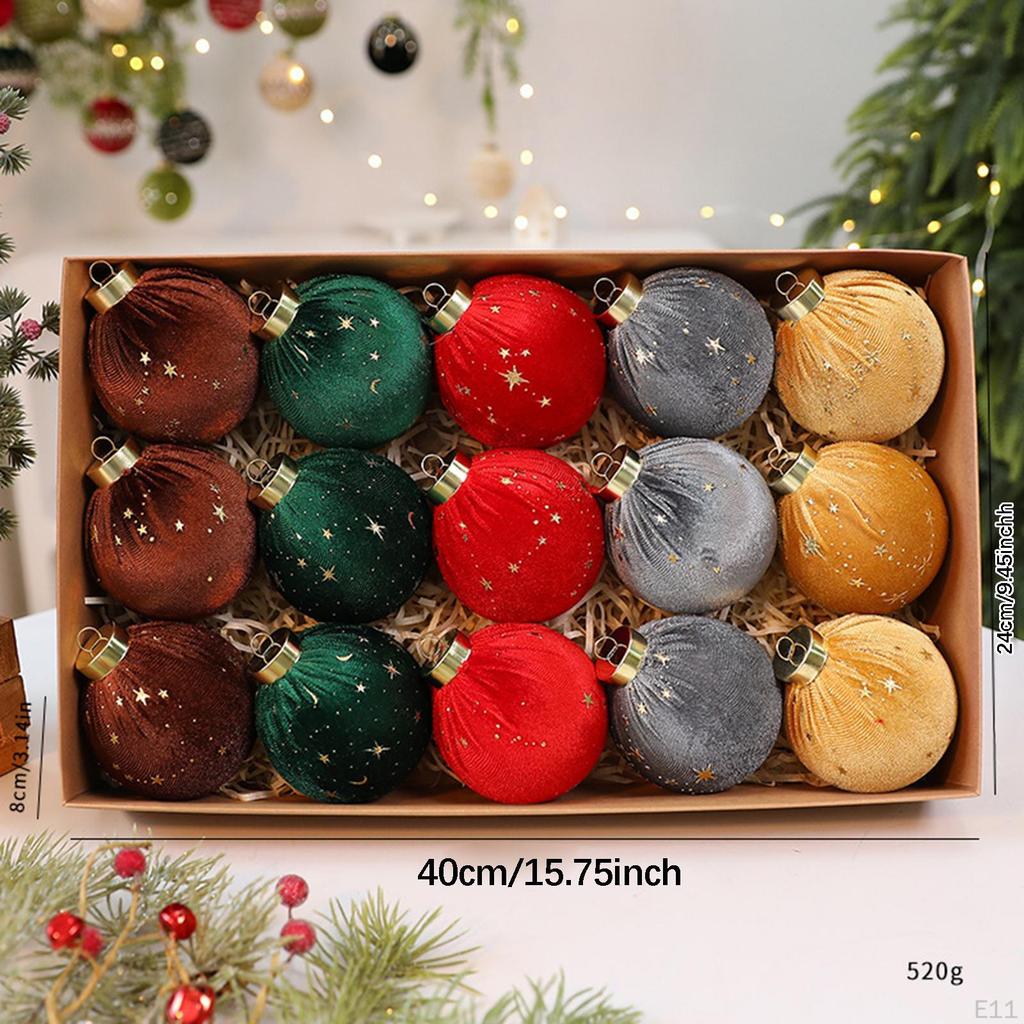 Флокированные рождественские шары, елочные украшения, подвески-шары, рождественский декор, прочные украшения для елки для