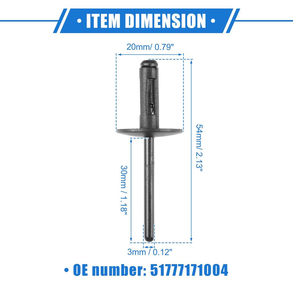 VekAuto 30 шт. Пистоны подкрылка для BMW X1 2013-2023 Прочный пластик Черный Подкрылок
