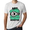 Men’s Vintage Tee Shirt Graphic T Shirt Art Monster Vintage White