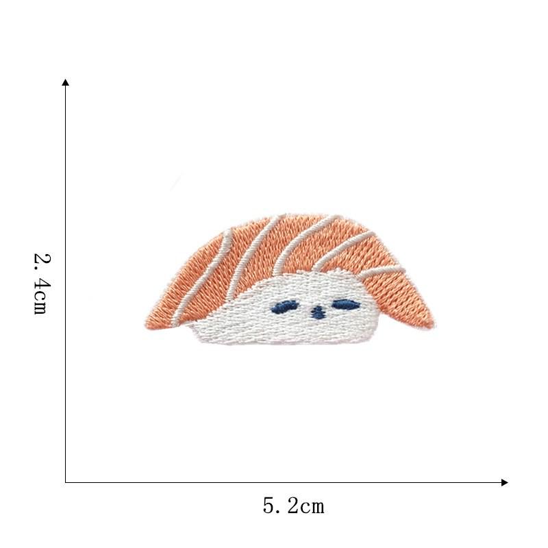 Salmon Sushi Embroidery Patch for Bags, Shoes, and Clothing Decoration