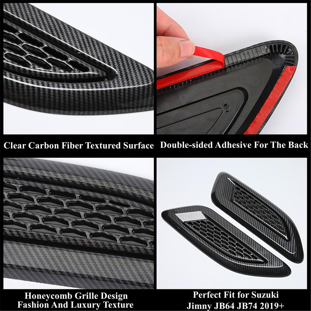 Передний капот автомобиля, вентиляционное отверстие, декоративная наклейка для Suzuki Jimny JB64 JB74 2022 2023, внешний вид