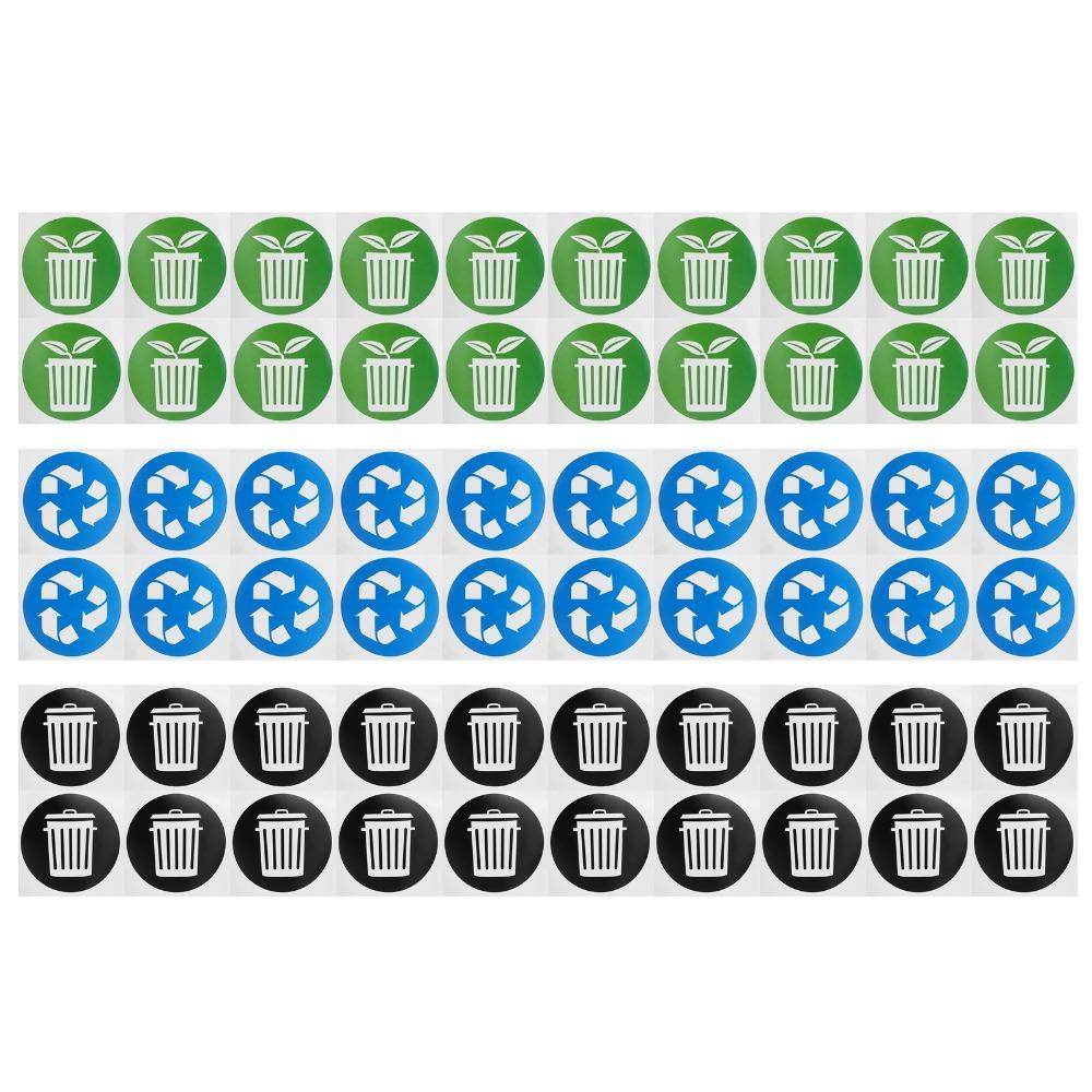 60PCS Clear Garbage Collection Sticker Self-Adhesive Recycling Decal Home Waste Sorting