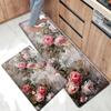 1 шт. Кухонные коврики против усталости, Водонепроницаемый нескользящий толстый амортизирующий кухонный коврик с цветочным принтом, Сверхпрочный комфортный коврик для стояния для кухни