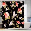 Цветочная занавеска для ванной Декоративная душевая панель Водонепроницаемый полиэстер С принтом Украшение для дома Доступны настраиваемые размеры Булавка