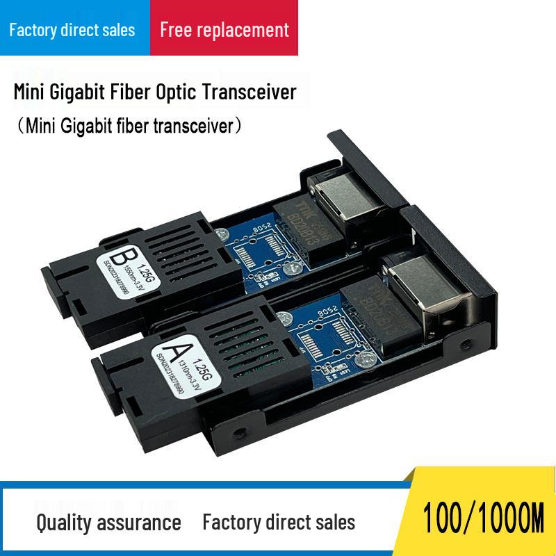 Мини-трансивер-конвертер оптический гигабитный одномодовый одноволоконный, 1 волокно 1 электрический SC