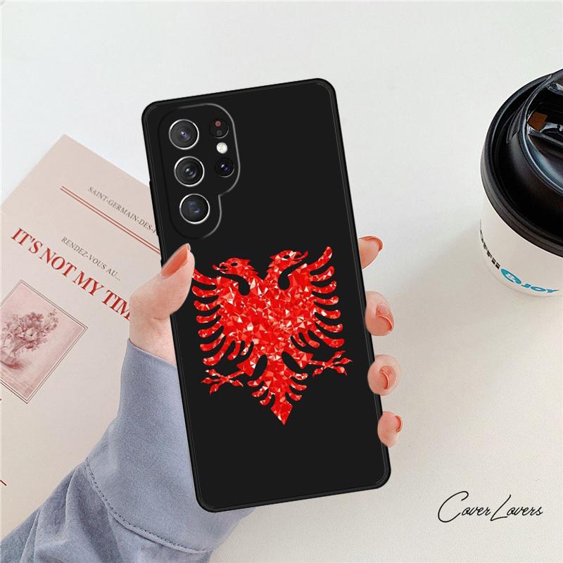 Чехол для телефона Албанский флаг Орел для Samsung Galaxy S24 S25 S23 S22 Ultra Note 10 20 Plus S20 S21 FE
