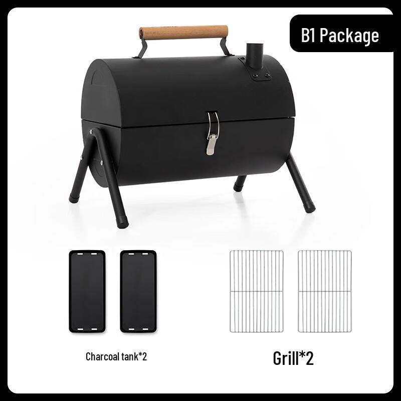 Outdoor Charcoal BBQ Grill and Fire Pit