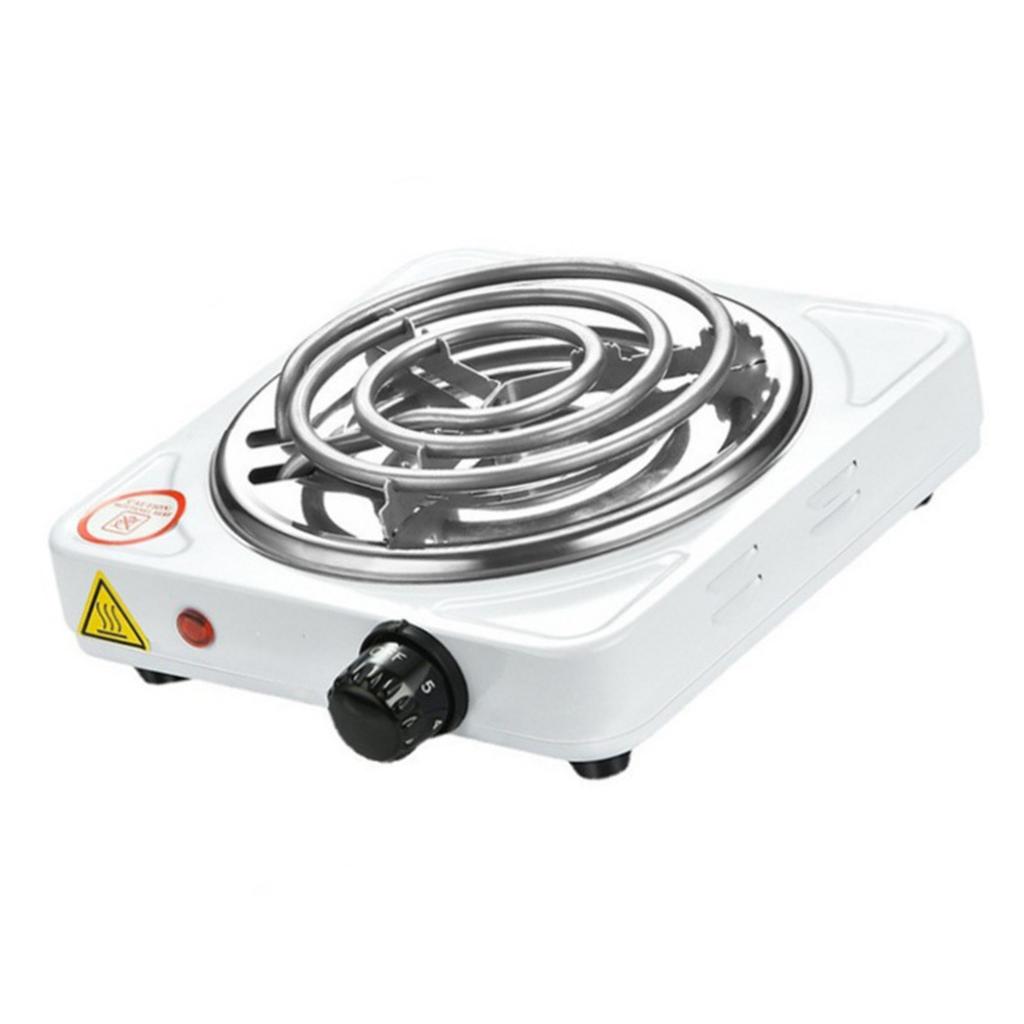 Электрическая одноконфорочная варочная панель 1000 Вт спиральная белая с защитой от перегрева, регулируемая, универсальная, портативная