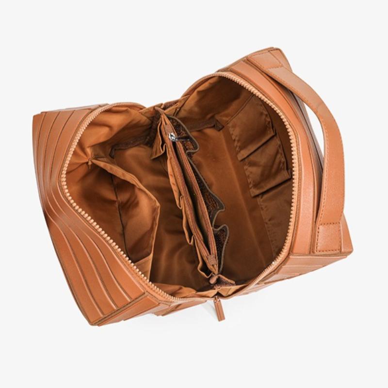 Striped PVC Storage Bag Large Capacity Travel Toiletry Cosmetic Bag Organizer Portable Makeup Pouch for Women Bathroom Handbag