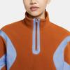 Nike Sportswear Retro Half-Zip Color Block Fleece Stand Collar Sports Jacket Women Jacket Yellow-Brown CU7069-290
