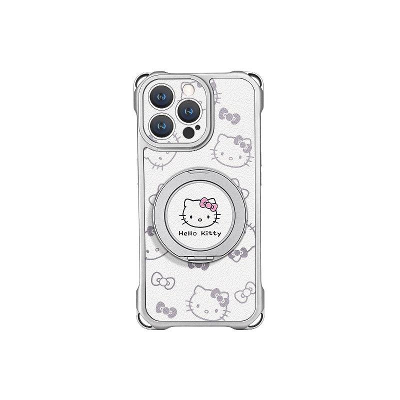 Cute cat suitable for iphone17promax iPhone case 15 four-corner lanyard 16 crossbody 14 bracket 13