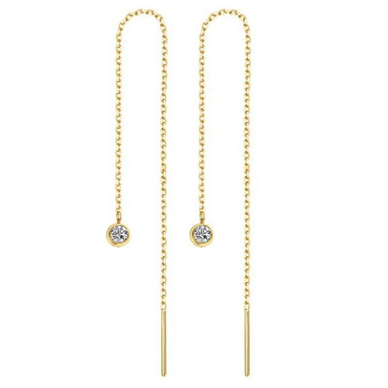 2022 Trend Korean Long Wire Tassel Thread Chain Climb Star Heart Beads Pendants Dangle Drop Earrings Straight Hanging Earings