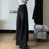 Black straight jeans women's velvet new pear-shaped loose figure high waist thin wide legs mopping pants