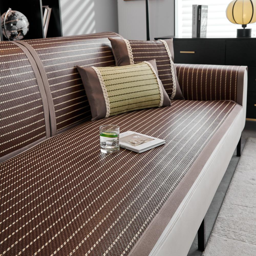 Летняя подушка для дивана Летний коврик Cool Pad Летний коврик из ротанга Ice Silk Гостиная Нескользящая универсальная тканевая кожаная подушка Простая современная