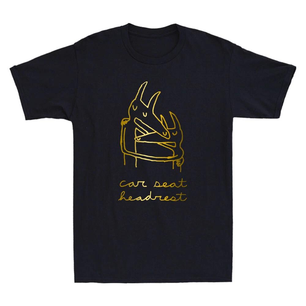 Men's and Women's T-shirts Car Seat Headrest Funny Graphic Golden Print Novelty