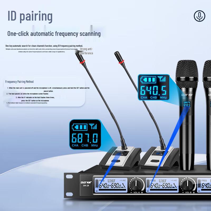 Xianke OK-29 Wireless U-Band Conference Microphone System