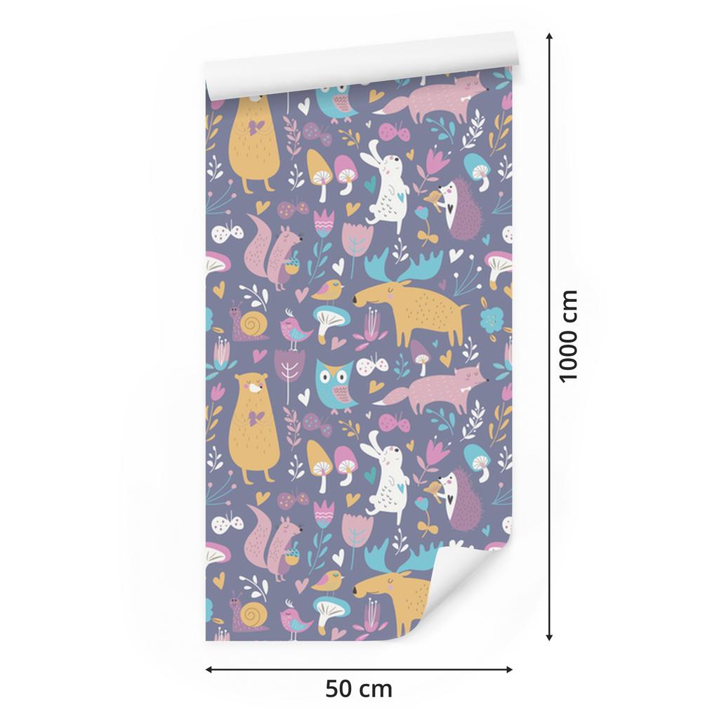 Beautiful forest animals wallpaper for living room and bedroom 50x1000