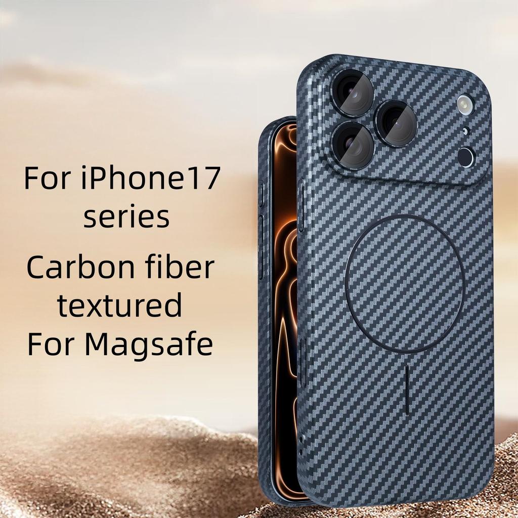 Full Frame Carbon Fiber Kevlar For Magsafe Magnetic Phone Case For iPhone 17 16 15 14 13 12 Plus Pro Max Wireless Charge Cover
