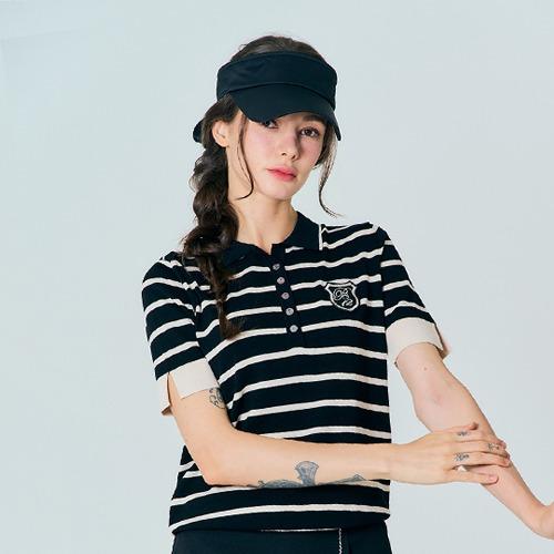 BENECIA12 Collared Short Sleeve St Black