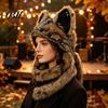Уникальные аксессуары для косплея, Милая шапка-животное из плюша, Пушистая шапка с кошачьими ушками, Теплая зимняя шапка, Мягкая кепка для костюма на Хэллоуин, Головной убор