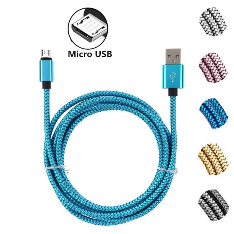 Nylon Micro USB Charger Cable for Huawei P SMART 3019 8X Mediapad T3 for HTC Desire 550 650 628 630 530 830 825 Charging Cable