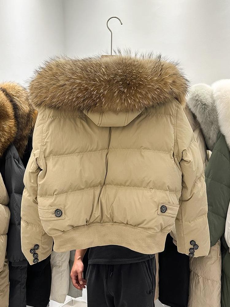 Меховой воротник отделка Parker пуховик женский свободный повседневный короткий маленький жакет