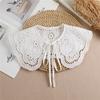 Lace Small Shawl White Sunscreen With Skirt Bow Tie Fake Collar