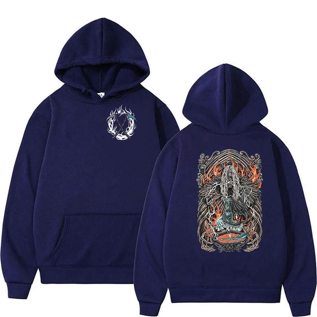 Game Dark Souls Sister Friede and Father Ariandel Print Hoodie Fashion Gothic Long Sleeve Oversized Sweatshirts Streetwear