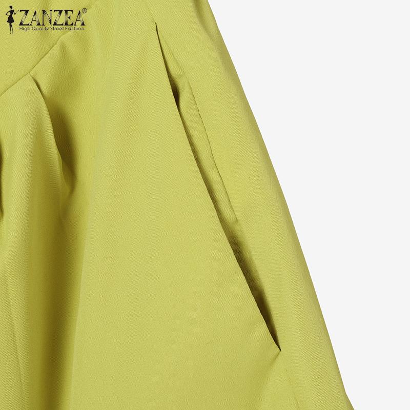 ZANZEA Женский повседневный костюм из двух частей с коротким рукавом и брюками