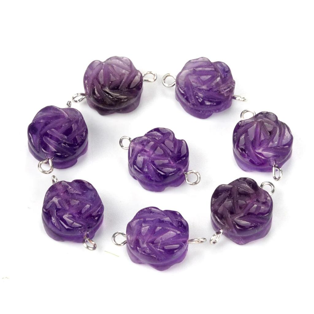 2 шт., натуральный камень, желтый нефрит/агаты, разъем в форме розы для изготовления ювелирных изделий, ожерелье, браслет, аксессуар, размер 14 мм