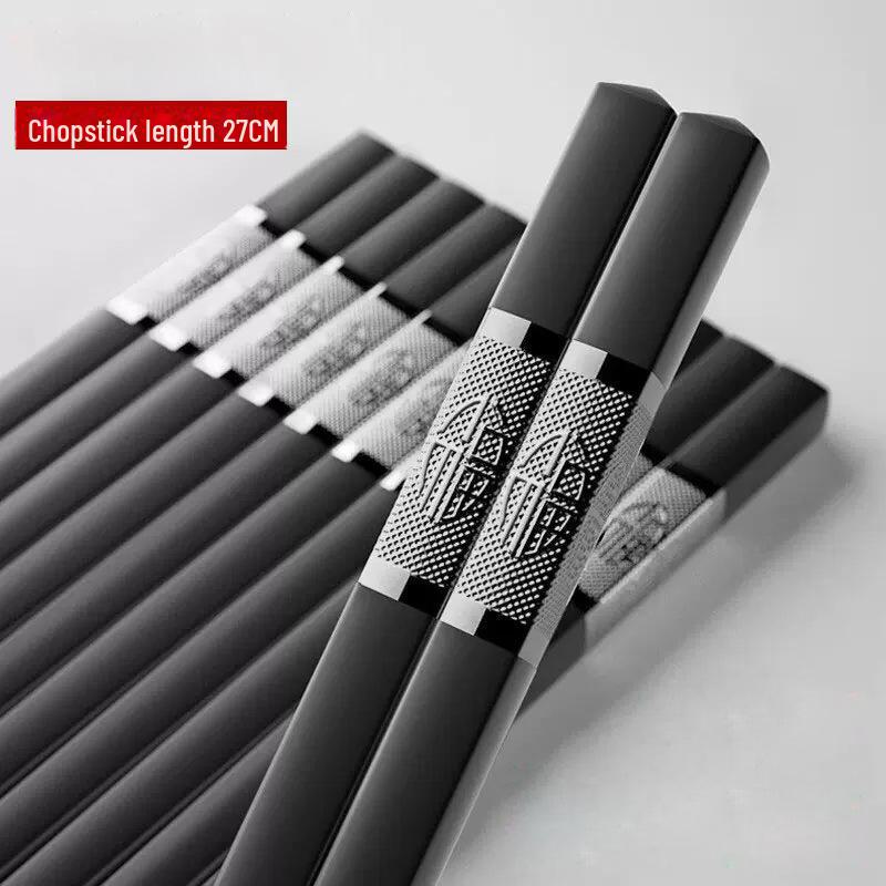 Палочки для еды из бытового сплава Chuangjian, изготовленные для отелей и ресторанов, поставляются в наборе из 10 пар из некостяного фарфора, бамбука и дерева.