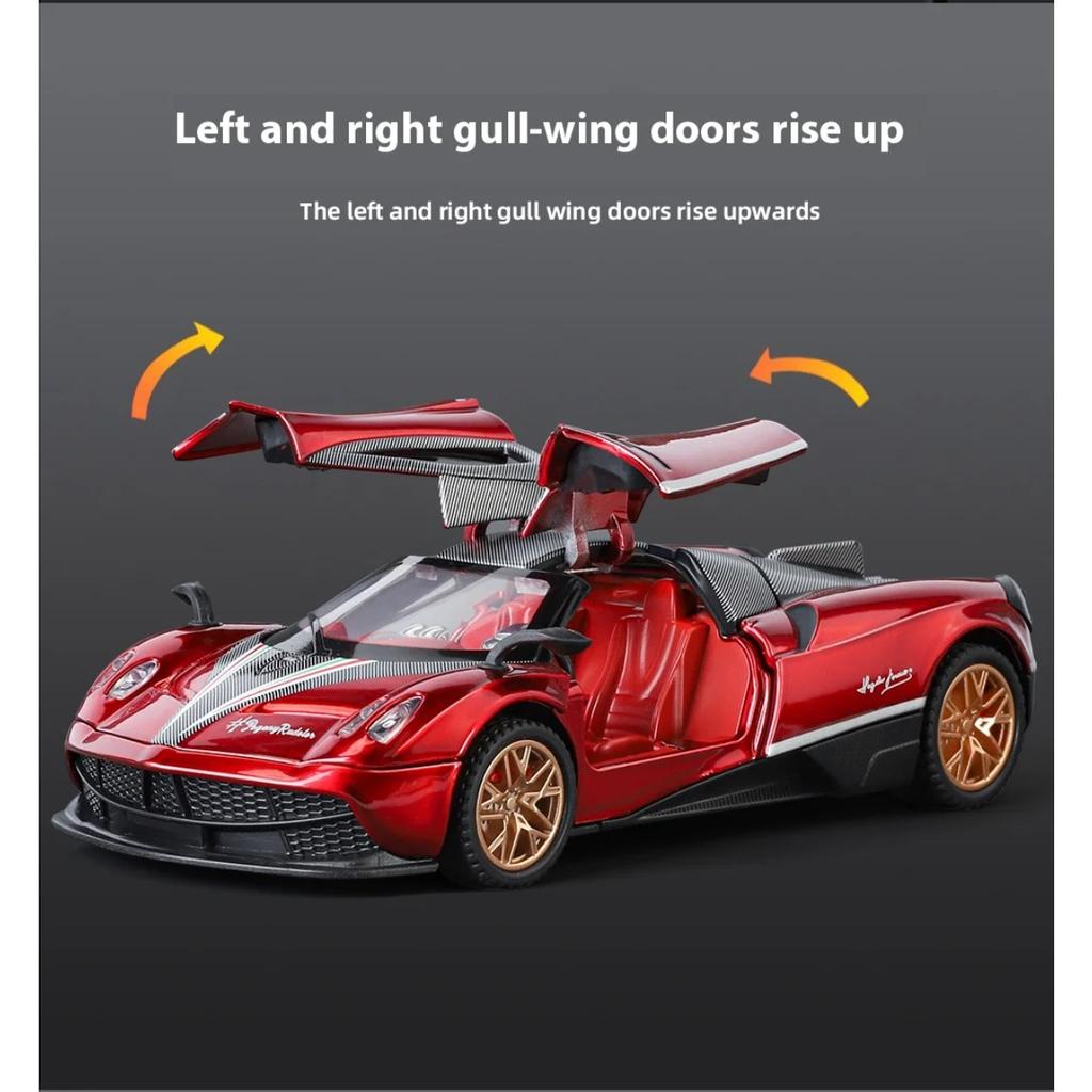 1/32 Суперкар Pagani Huayra BC Металлический литой модель автомобиля Библиотека Статические Звуковые и Световые Украшения Подарок на День рождения для Парня