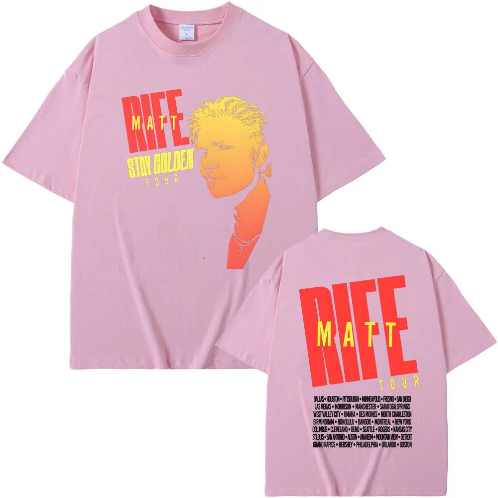 Футболка черная Stay Golden Tour Мэтт Райф Как на официальном сайте 2025 Лето 100% хлопок Футболка Удобные футболки высокого качества