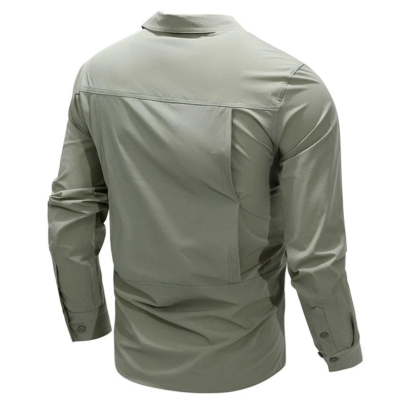 Весна Осень Мужские Рубашки Тактическая Работа Рубашка С Длинным Рукавом Мужская Повседневная Дышащая Быстросохнущая Кемпинг Пеший Туризм Карго Рубашки