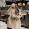 Oversized Woolen Suit Coat with Wide Lapel, Thickened Retro Winter Jacket for Women Double Breasted