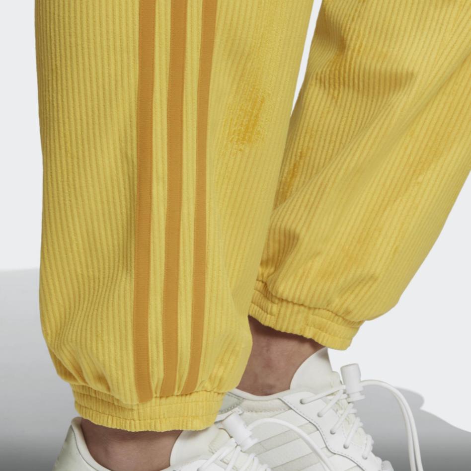 adidas Женские вельветовые спортивные штаны Originals с 3 полосками, желтые GU0805