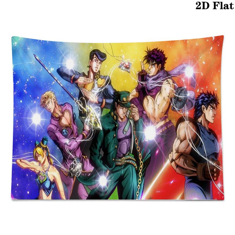 Anime JJBA Wall Tapestry Aesthetic Wall Hanging Printed Fabric Blanket Decorative Tapestries for Bedroom Living Room Home Decor